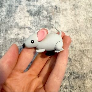 Rare Discontinued Authentic 2022 Croc XL 3D grey mouse Jibbitz